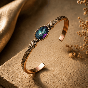 Topaz Taşlı Renk Değiştiren Bakır Bileklik