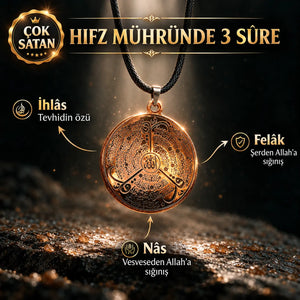 Hıfz Mührü – İhlâs, Felak ve Nâs Sureli Bakır Kolye